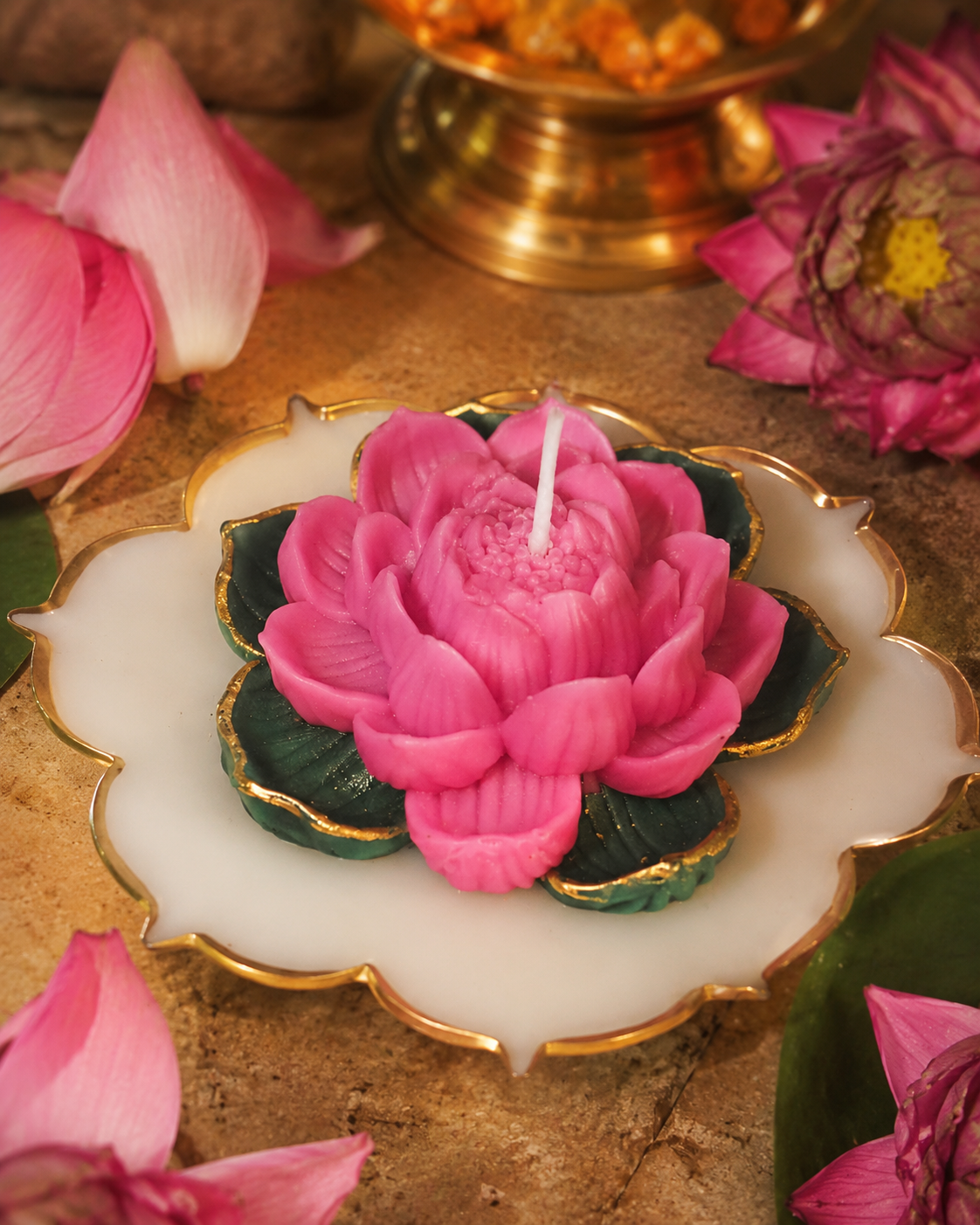 Sacred Bloom | Lotus Urli Candle
