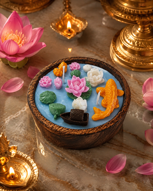 Lotus Lake | Wooden Bowl Candle