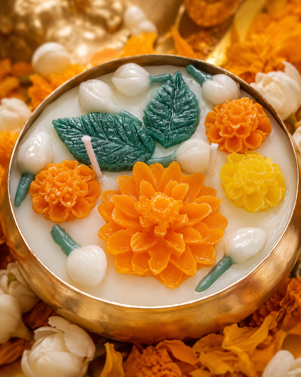 Kanaka Deepa | Marigold Puja Urli Candle