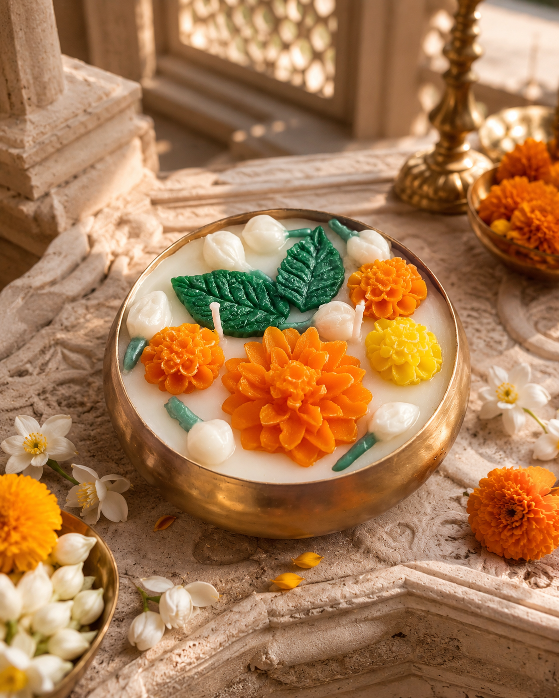 Kanaka Deepa | Marigold Puja Urli Candle