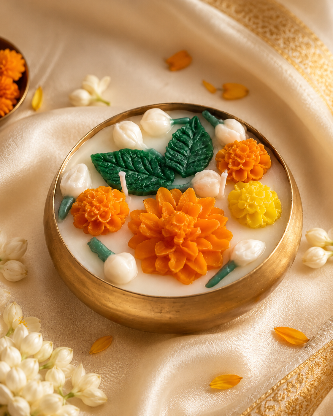 Kanaka Deepa | Marigold Puja Urli Candle