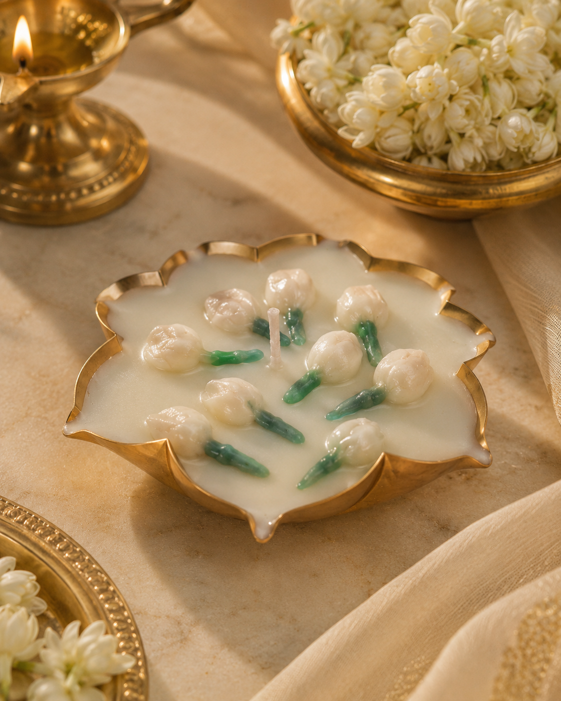 Mallika Deepa | Jasmine Urli Candle