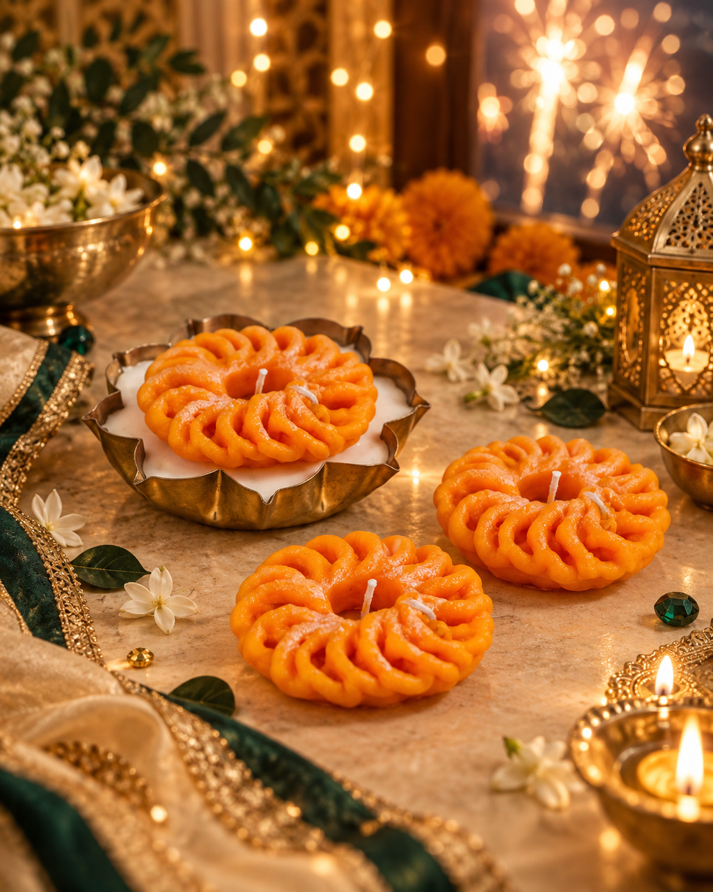Jalebi Deepa | Jalebi Lotus Urli Candle