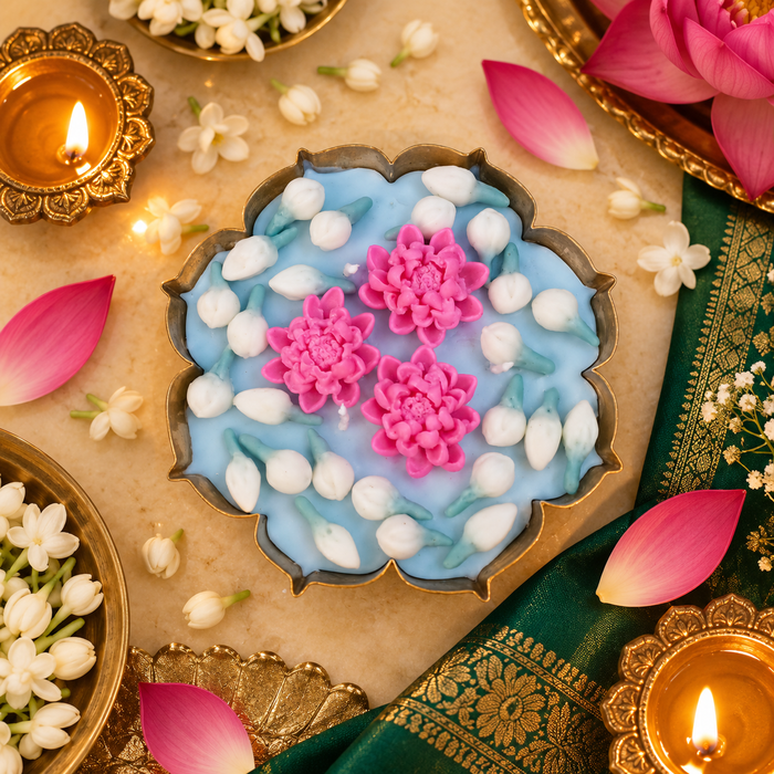 Padma Mallika Deepa | Lotus & Jasmine Lotus Urli Candle