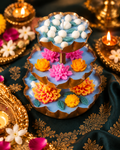 Pushpa Triveni Deepa | Three-Tier Floral Urli Candle