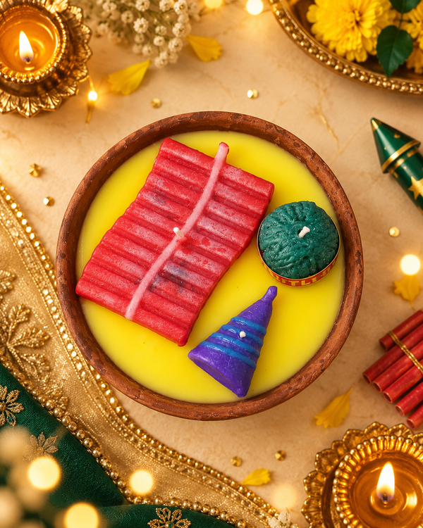 Deepavali Pataka | Firecracker Terracotta Bowl Candle