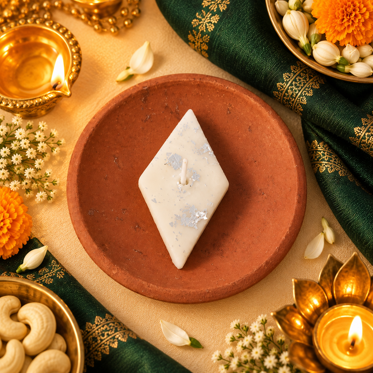 Kaju Katli Jyoti | Individual Kaju Katli Candle