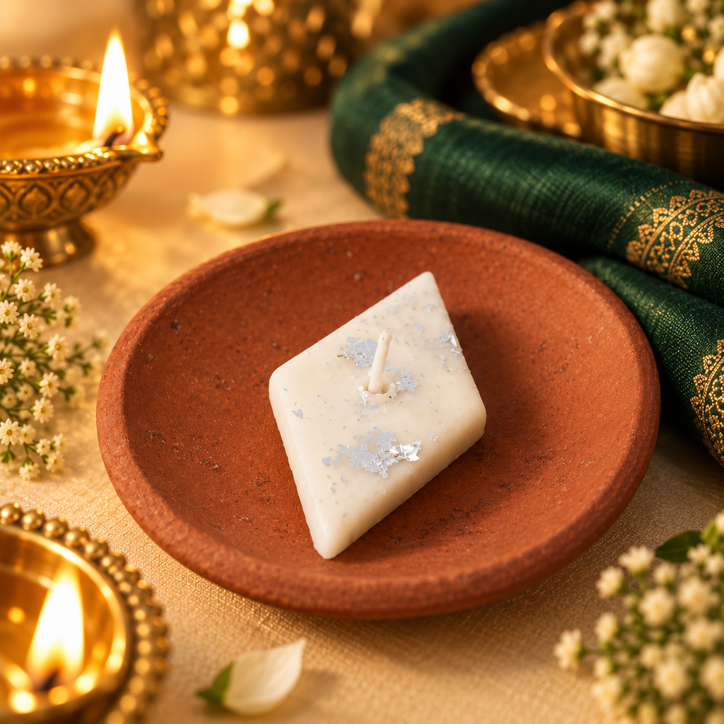 Kaju Katli Jyoti | Individual Kaju Katli Candle