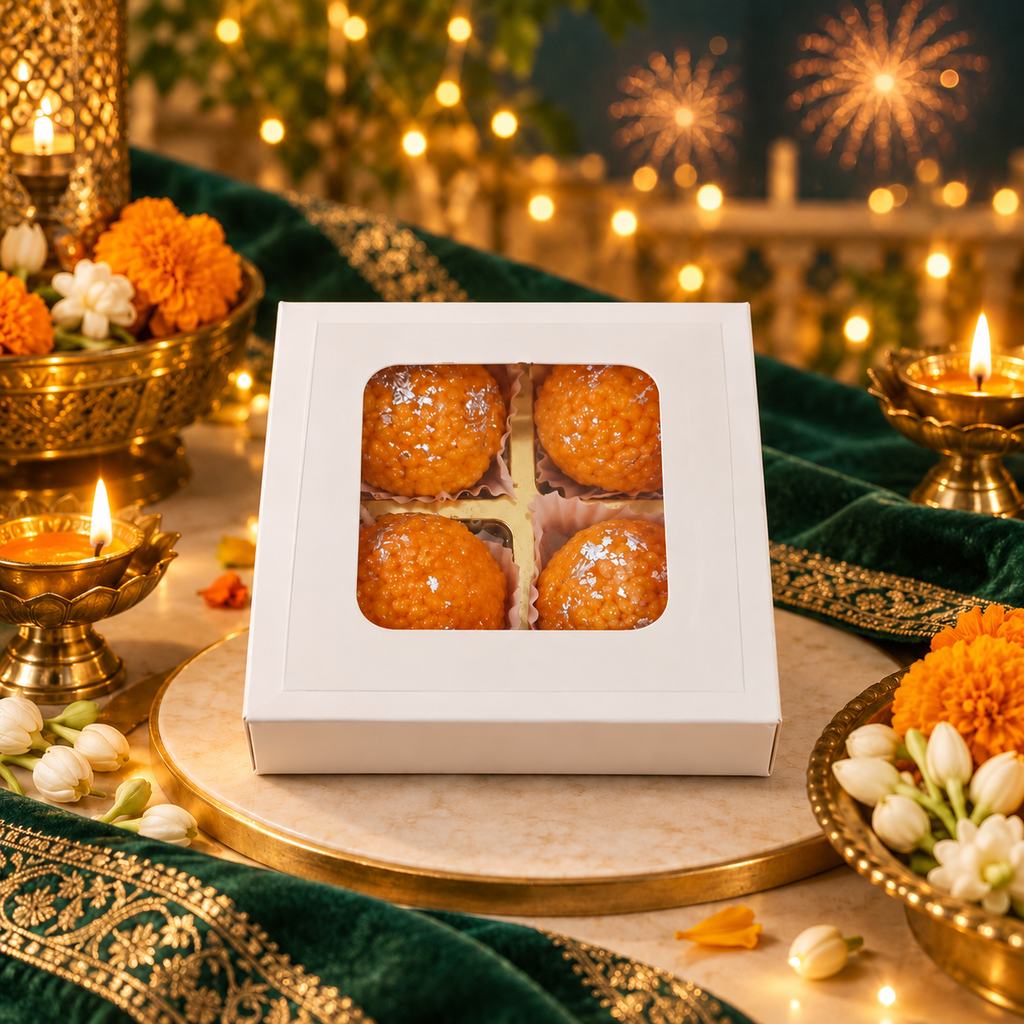 Laddu Chatushtayam | 4-Piece Laddu Candle Gift Box