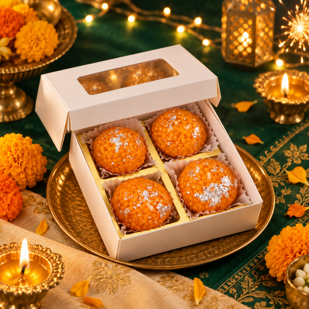 Laddu Chatushtayam | 4-Piece Laddu Candle Gift Box