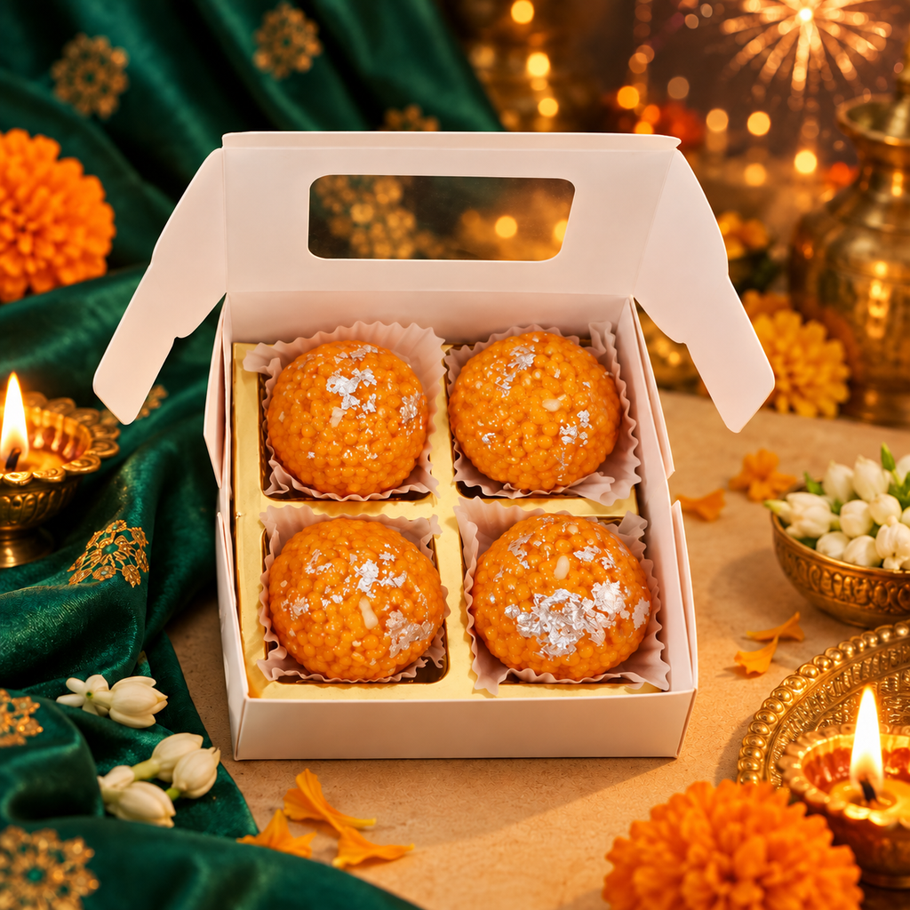 Laddu Chatushtayam | 4-Piece Laddu Candle Gift Box