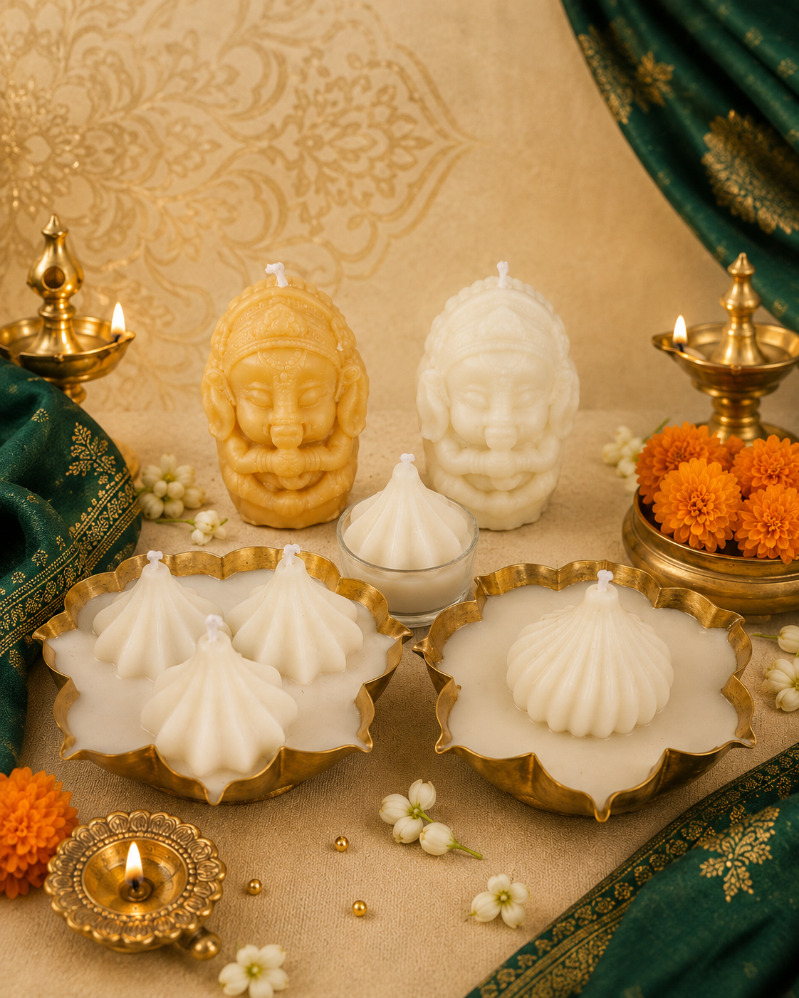 Vinayaka Mangala Deepa Set | Vinayakar Chaturthi Candle Set