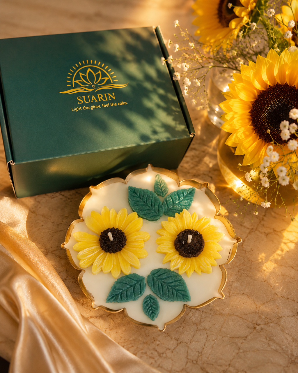 Golden Bloom | Sunflower Urli Candle
